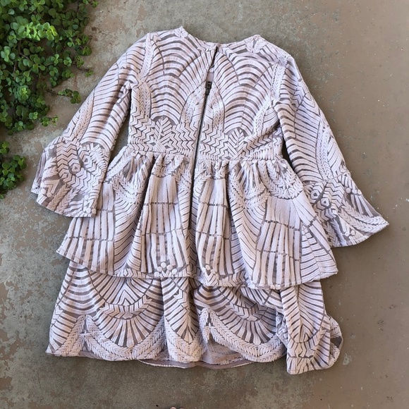 Bardot Junior's Embroidered Tiered LS Dress - Picture 4 of 5